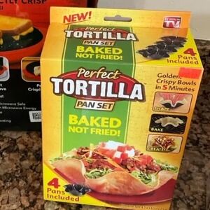 Perfect Tortilla Baking Pan Set Of 4 - As Seen on TV - Size 6.5"x 6.5" x 2.5"